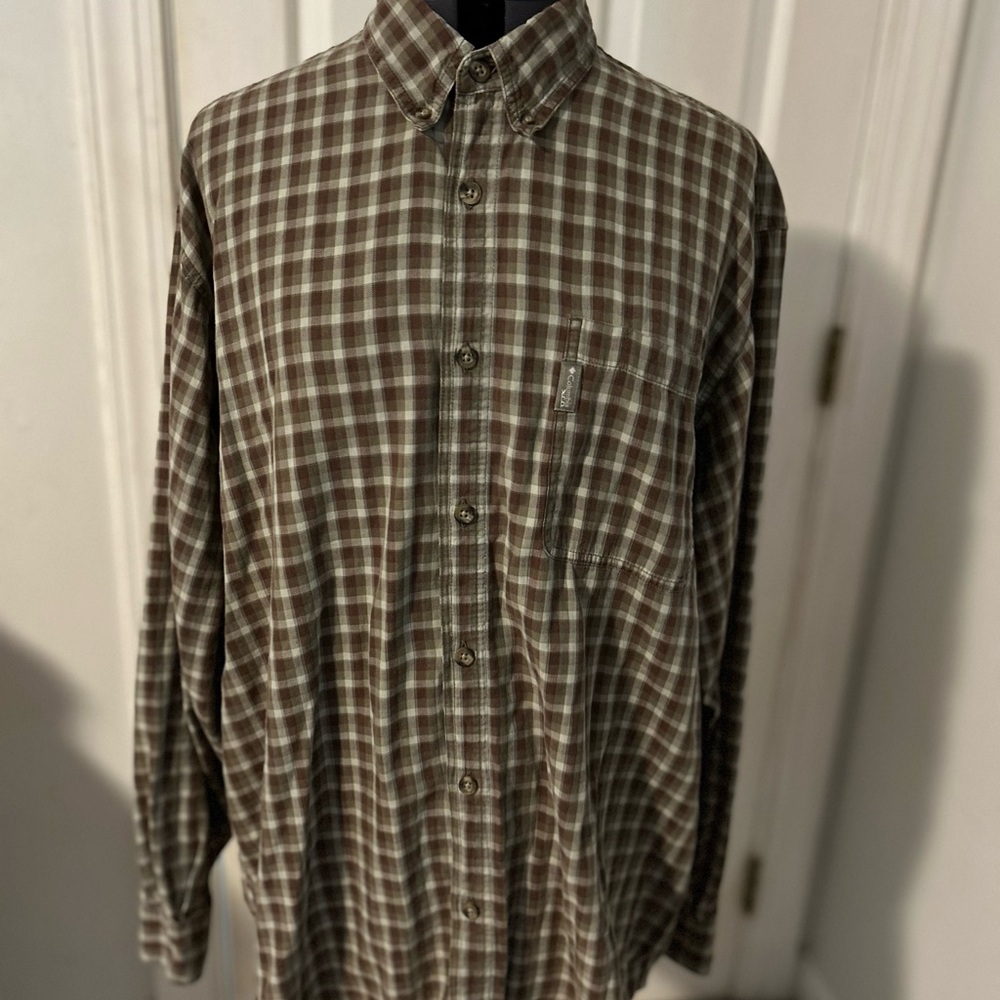 Columbia Men's Casual Brown Checkered Shirt